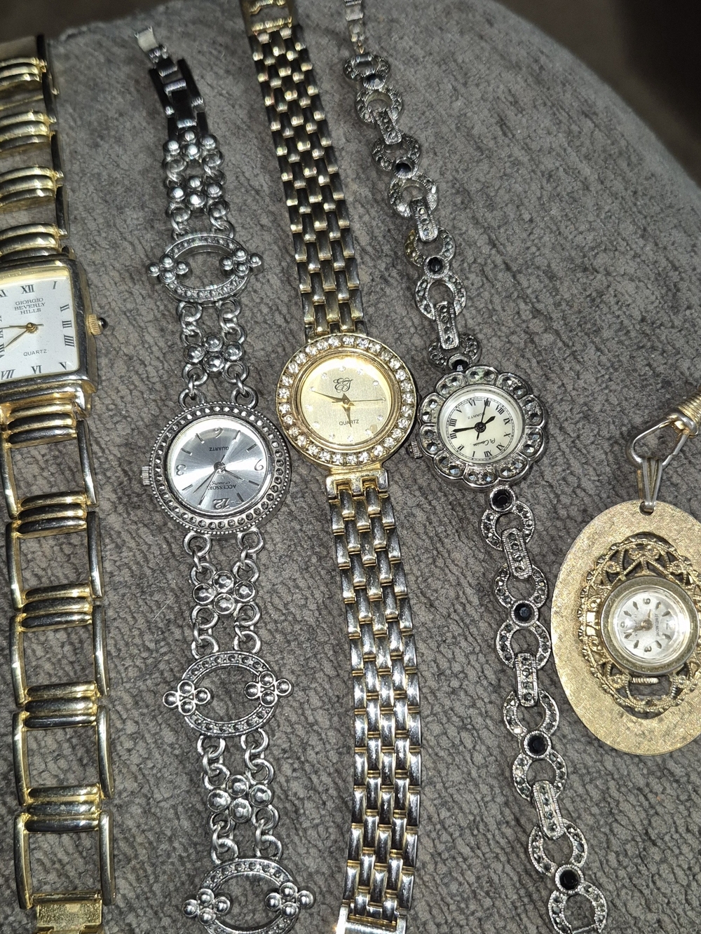 Vintage Ladies Fashion Watch Lot of 5 - Jewelmont Mechanical, Marcasite Style